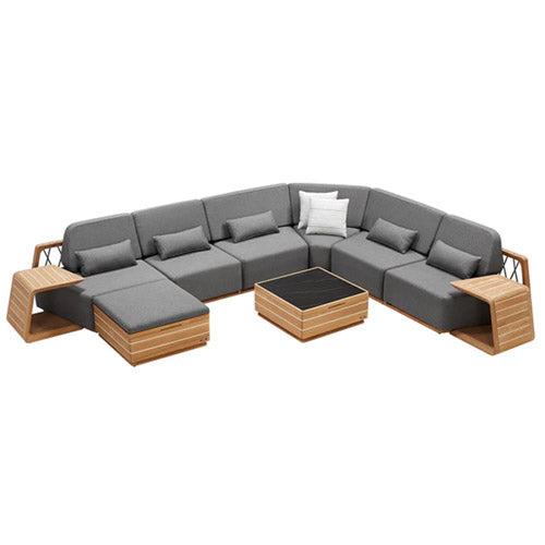 Outdoor Wood - Sofa Set - L - Shape 04