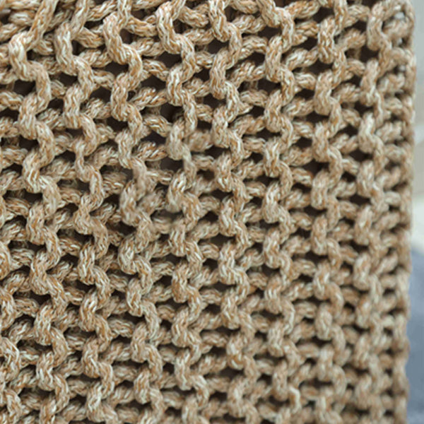 Outdoor patio Braid and Rope Puff Stool Foot-On  - Cloud Pouf