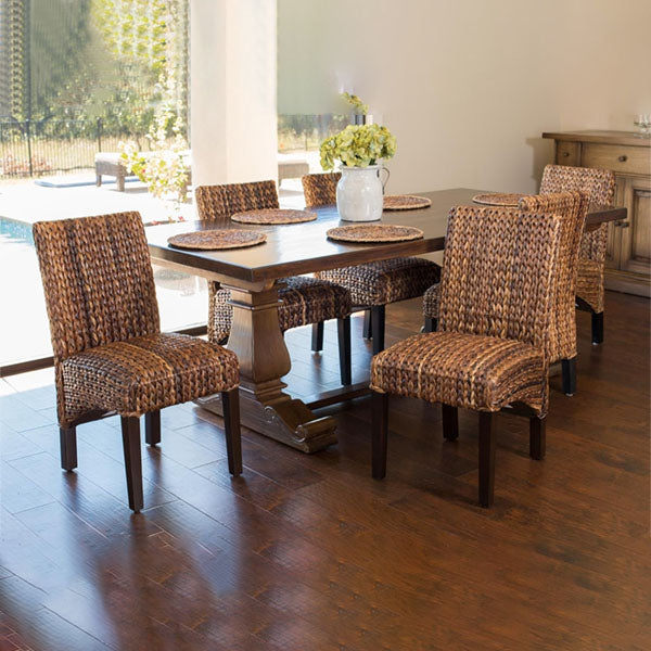 Sea Grass & Wicker Dining Chair & Table Set - Barrel