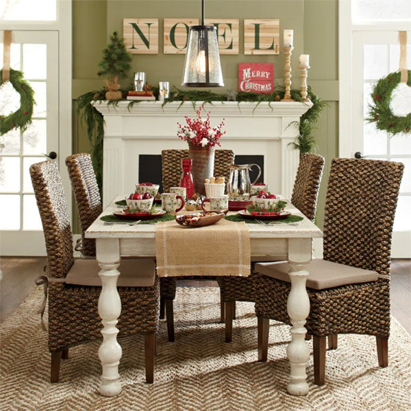 Sea Grass & Wicker Dining Chair & Table Set - Dragon