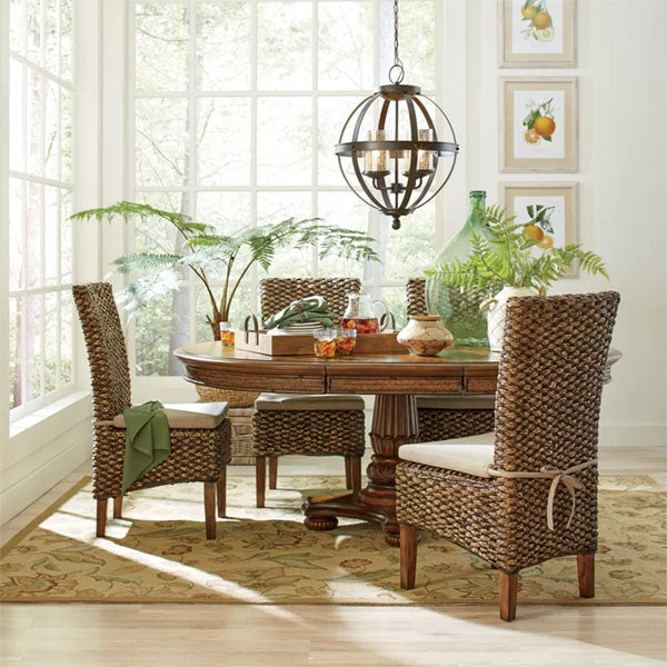 Sea Grass & Wicker Dining Chair & Table Set - Dragon