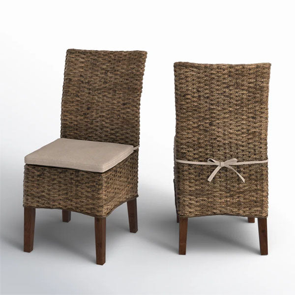 Sea Grass & Wicker Dining Chair & Table Set - Dragon