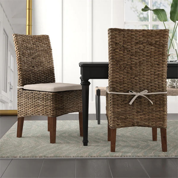 Sea Grass & Wicker Dining Chair & Table Set - Dragon