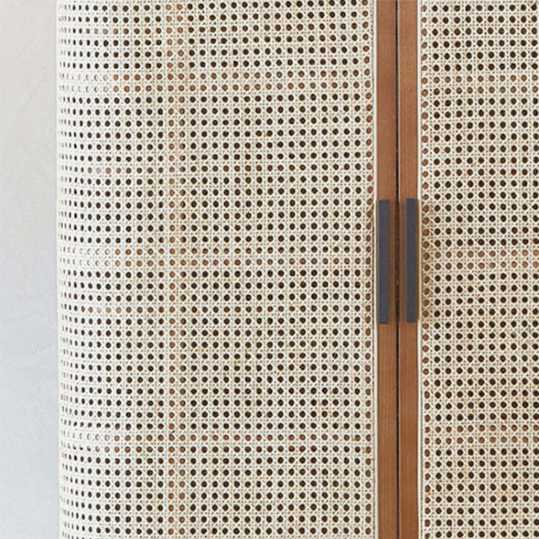 Wooden Cane & Rattan Almirah & Cabinet - Alex