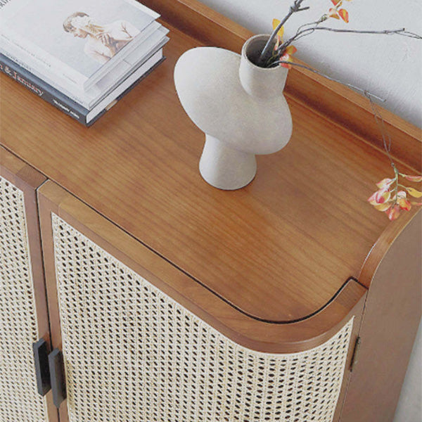 Wooden Cane & Rattan Almirah & Cabinet - Alex