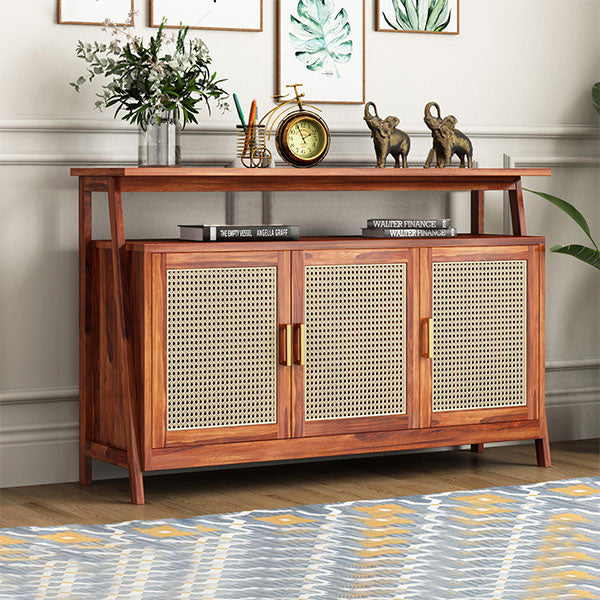 Wooden Cane & Rattan Almirah & Cabinet - Clix
