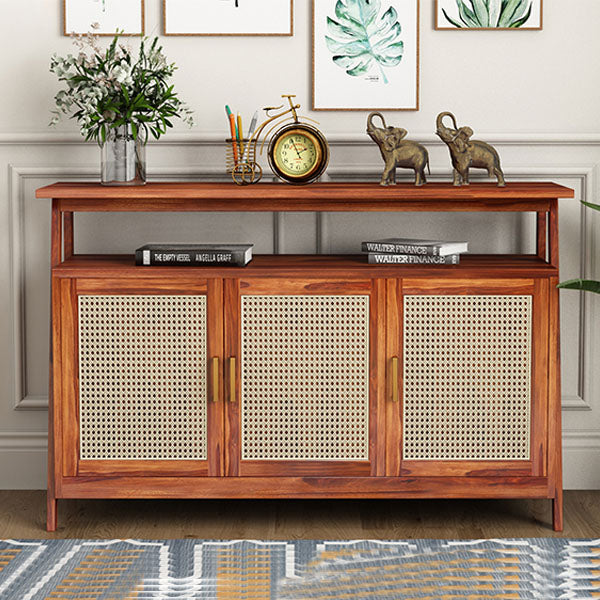 Wooden Cane & Rattan Almirah & Cabinet - Clix
