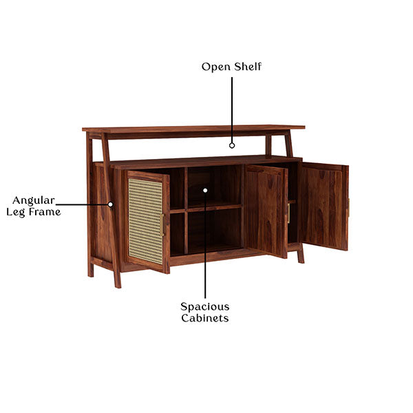 Wooden Cane & Rattan Almirah & Cabinet - Clix