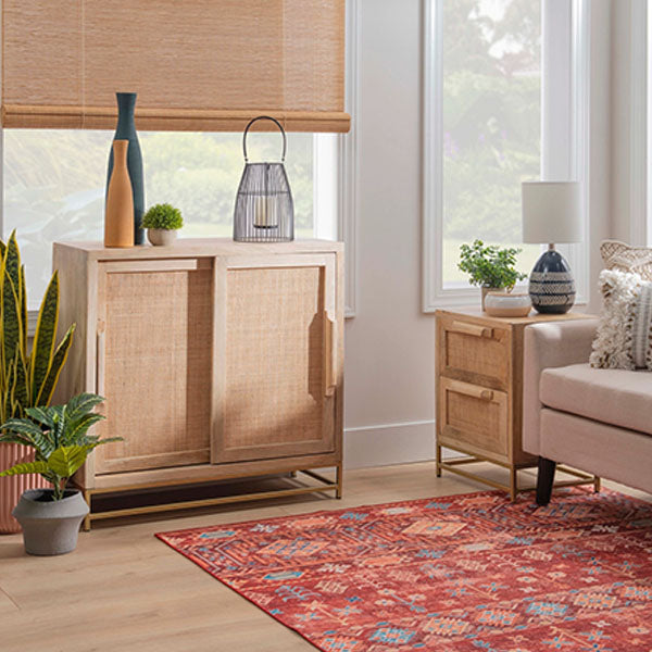 Wooden Cane & Rattan Almirah & Cabinet - EarthNook