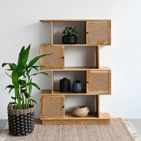 Wooden Cane & Rattan Almirah & Cabinet - Elite wood
