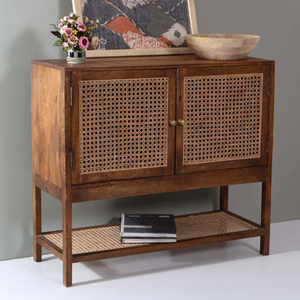 Wooden Cane & Rattan Almirah & Cabinet - HideHaus