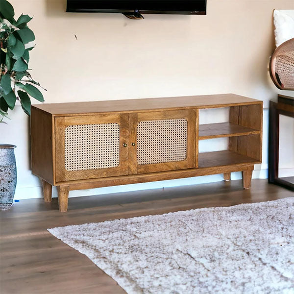 Wooden Cane & Rattan Almirah & Cabinet - Storify