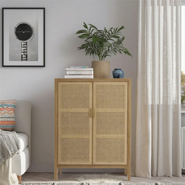 Wooden Cane & Rattan Almirah & Cabinet - WoodCab