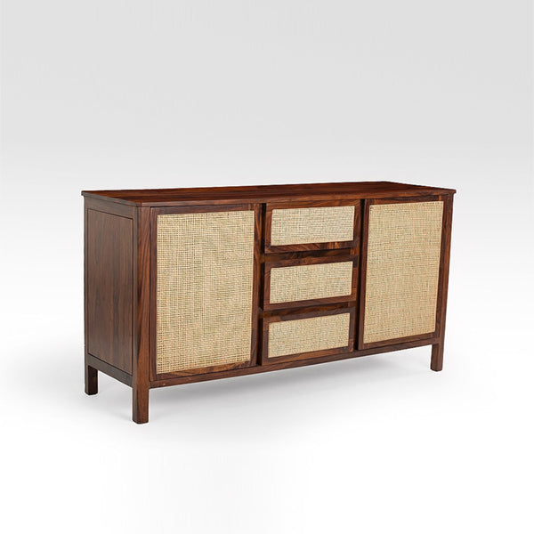 Wooden Cane & Rattan Almirah & Cabinet - Wood & Wonder