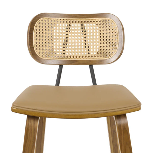 Wooden Cane & Rattan Bar Chair - Brew & Barrel