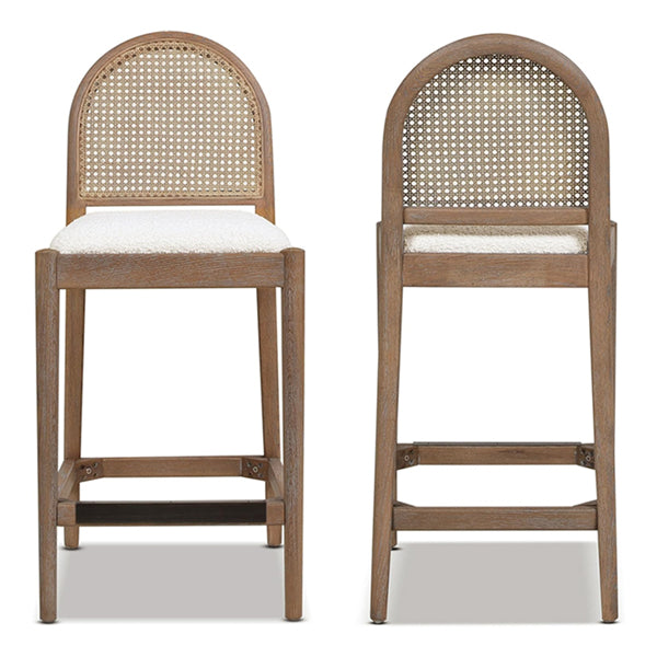 Wooden Cane & Rattan Bar Chair - Century