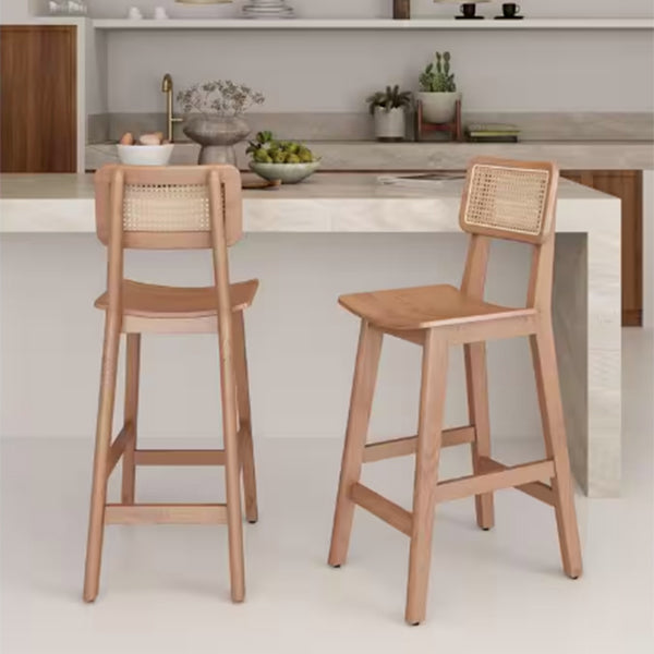 Wooden Cane & Rattan Bar Chair - Fizz