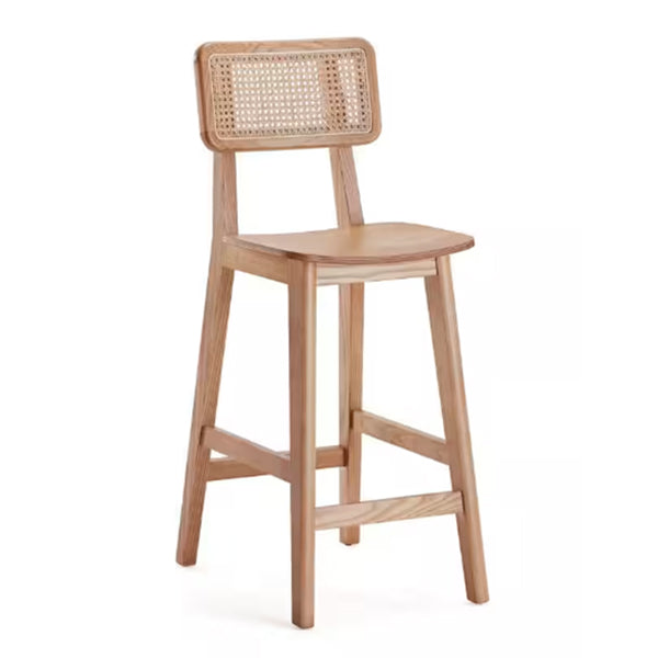 Wooden Cane & Rattan Bar Chair - Fizz