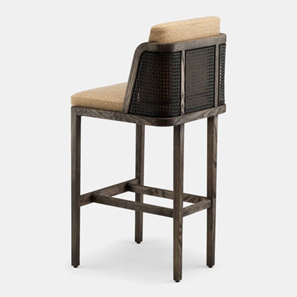 Wooden Cane & Rattan Bar Chair - Flair