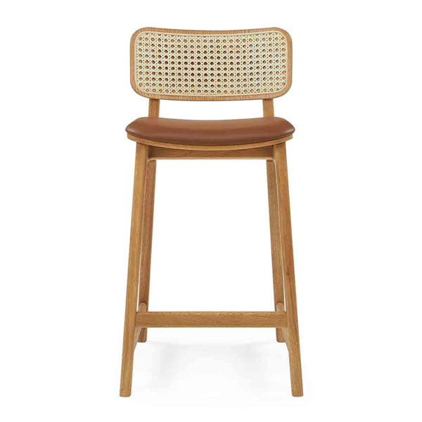Wooden Cane & Rattan Bar Chair - Orion
