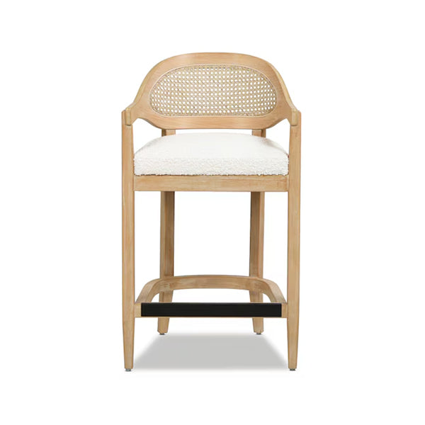 Wooden Cane & Rattan Bar Chair - Spark Tower
