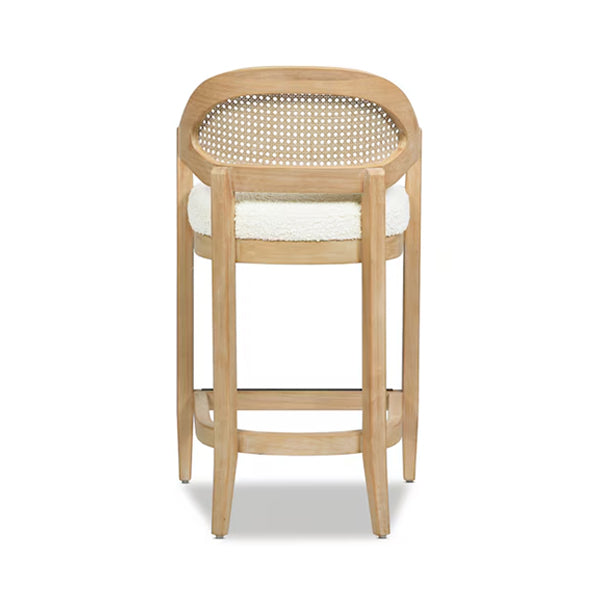 Wooden Cane & Rattan Bar Chair - Spark Tower