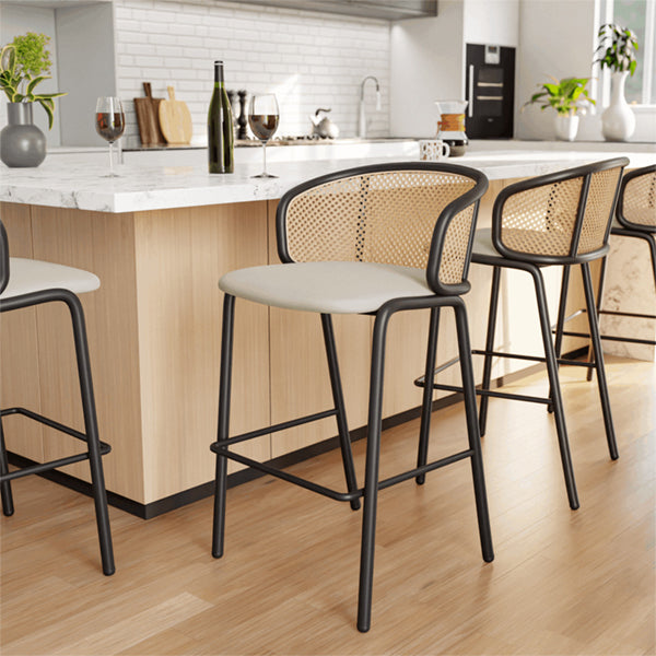 Wooden Cane & Rattan Bar Chair - The Elixir