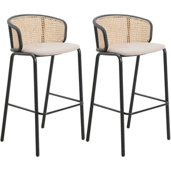 Wooden Cane & Rattan Bar Chair - The Elixir