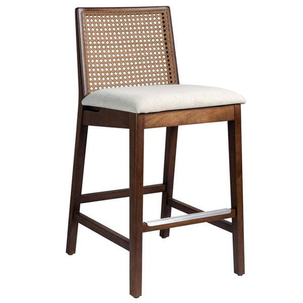 Wooden Cane & Rattan Bar Chair - The Liquid Lounge