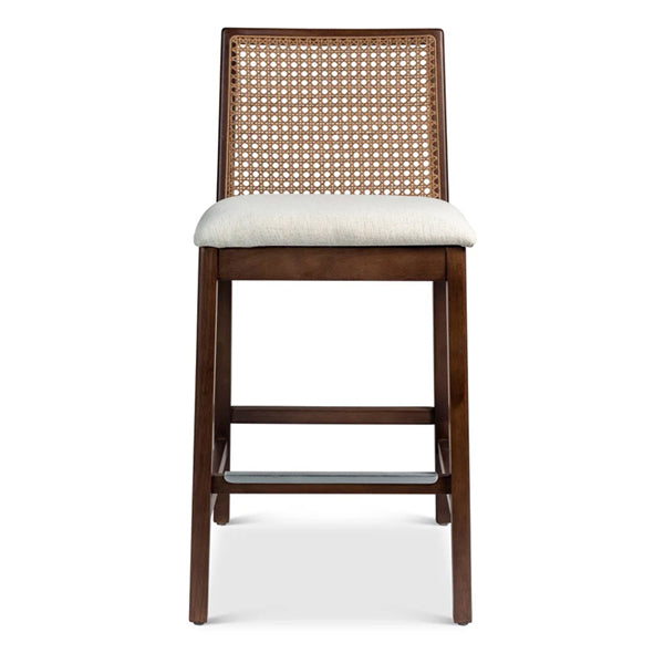 Wooden Cane & Rattan Bar Chair - The Liquid Lounge