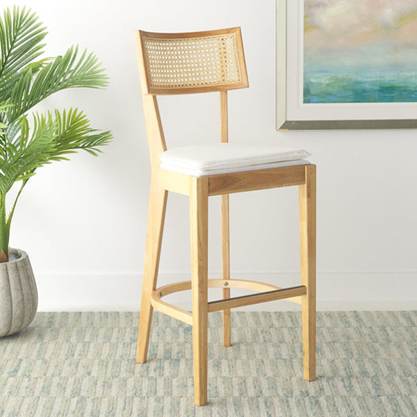 Wooden Cane & Rattan Bar Chair - The Orbit