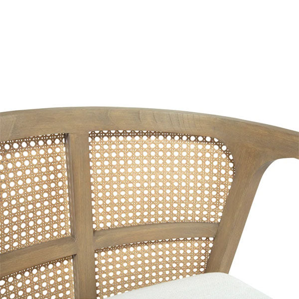 Wooden Cane & Rattan Lounge Chair - Brook