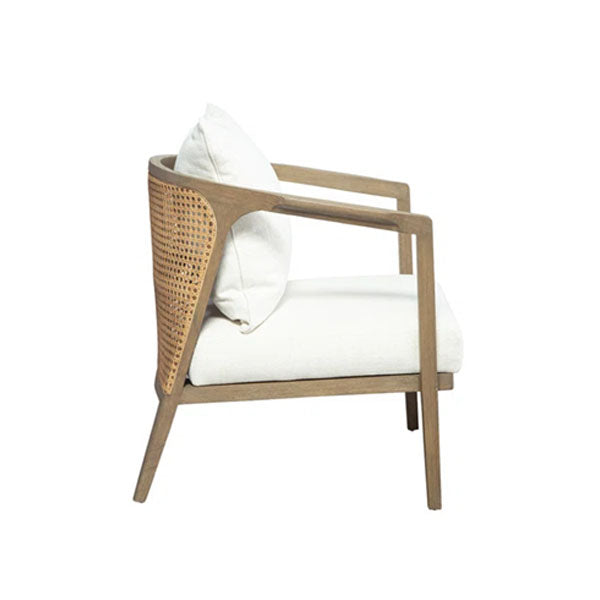 Wooden Cane & Rattan Lounge Chair - Brook
