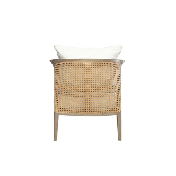 Wooden Cane & Rattan Lounge Chair - Brook