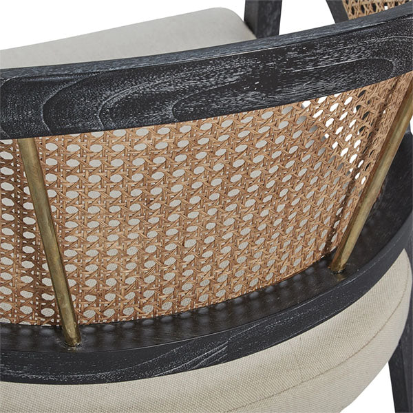 Wooden Cane & Rattan Lounge Chair - Equinox