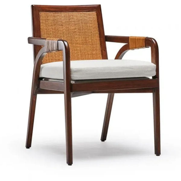 Wooden Rattan Cane Chair - Fireside Ember