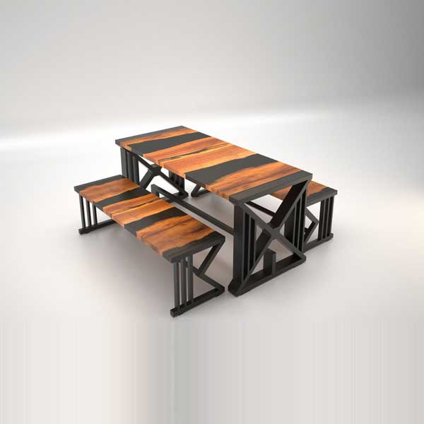 Epoxy Resin Furniture - Bench and Table - Dominican