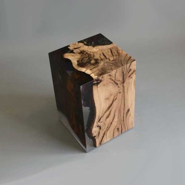 Epoxy Resin Furniture - Wood Side Table - Solid