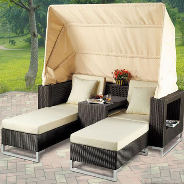 Outdoor Wicker Canopy Bed - Maldives