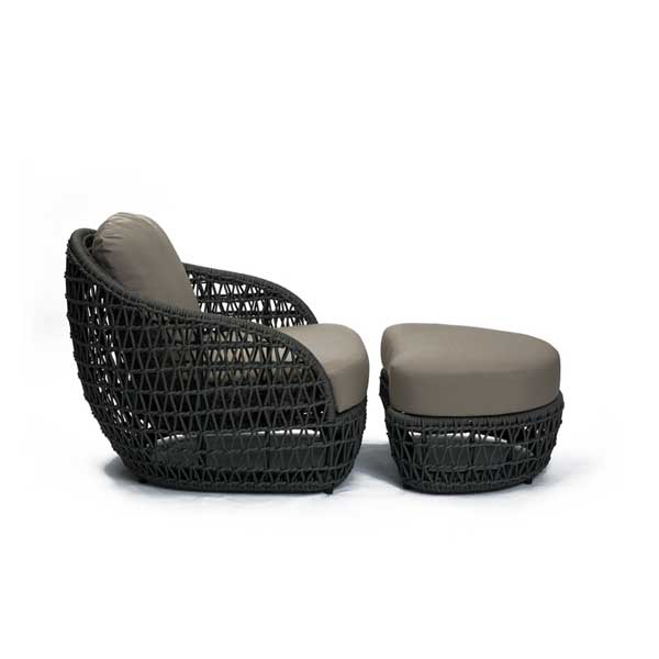 Outdoor Braid and Rope Heigh Back Chair,Lazy Chair, Rest Chair, Easy Chair, Ocassional Chair - Bau