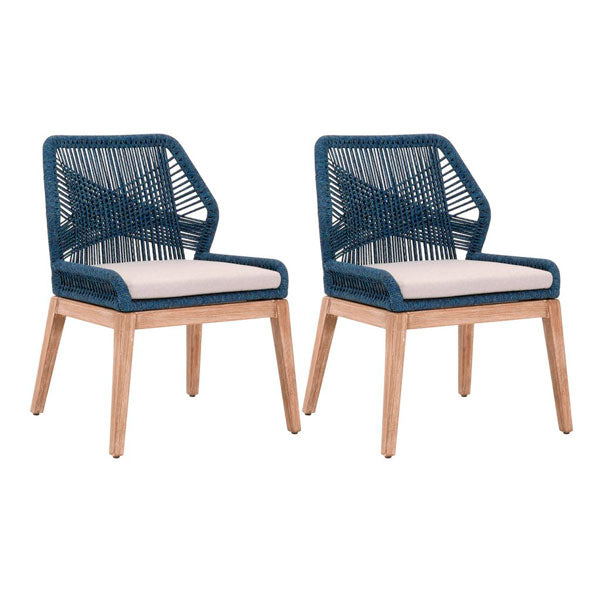  Outdoor Braided & Rope Coffee Set - Azure