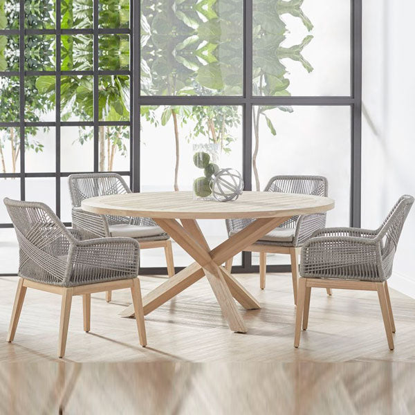 Outdoor Braided & Rope Coffee Set - Azure