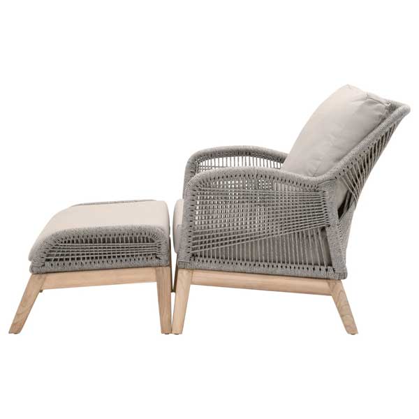 Outdoor Braid and Rope Heigh Back Chair, Lazy Chair, Rest Chair, Easy Chair, Ocassional Chair - Azure