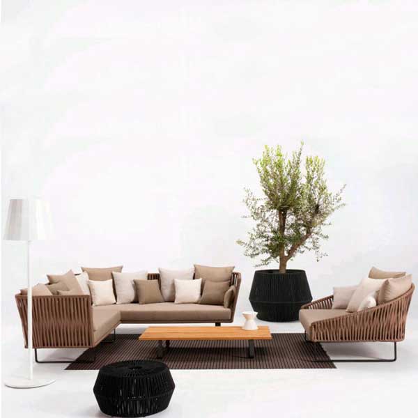 Outdoor Braided & Rope Sofa - Undulate