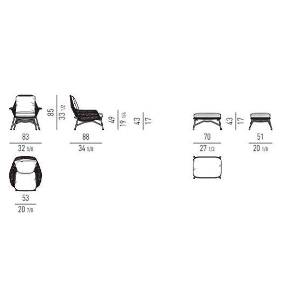 Outdoor Braid and Rope Heigh Back Chair,Lazy Chair, Rest Chair, Easy Chair, Ocassional chair - Concepto