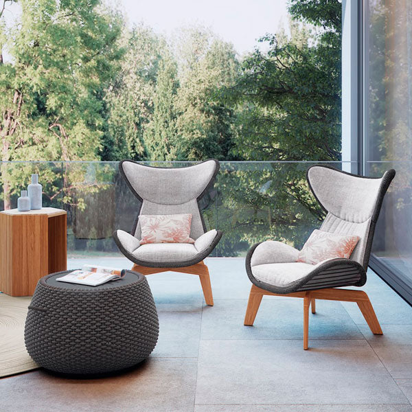 Outdoor Braid and Rope Heigh Back Chair,Lazy Chair, Rest Chair, Easy Chair, ocassional chair - Jalapeno