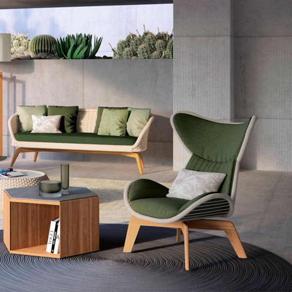 Outdoor Braid and Rope Heigh Back Chair,Lazy Chair, Rest Chair, Easy Chair, ocassional chair - Jalapeno