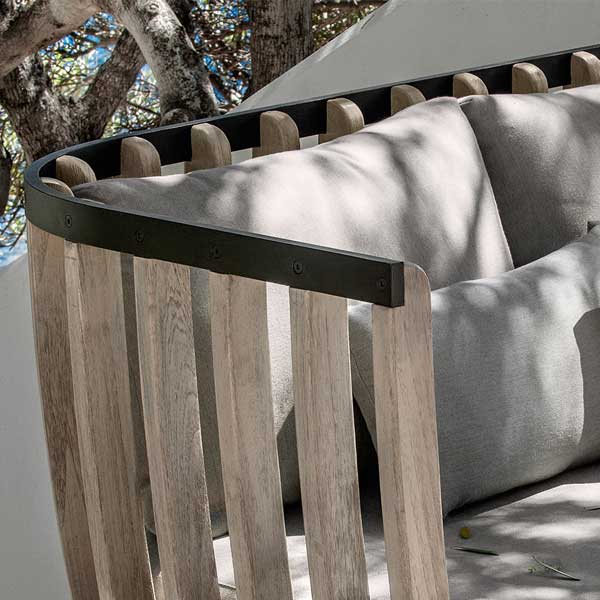 Outdoor Wood and Allumninum Two Seater Swing - Graphite