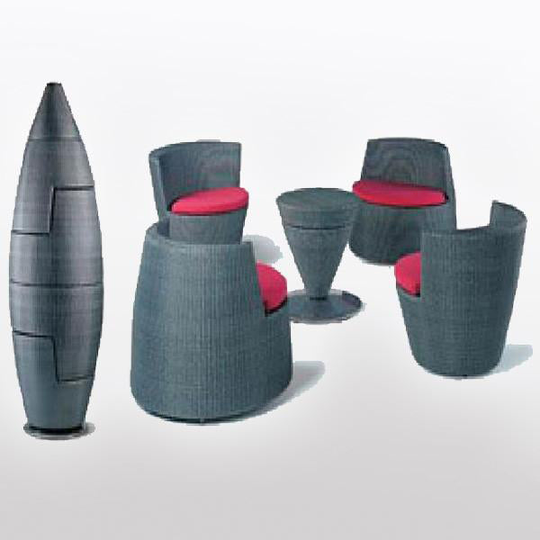 Outdoor Wicker Garden Set - Rose