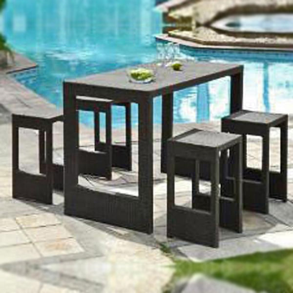 Outdoor Wicker Bar Set - Pool